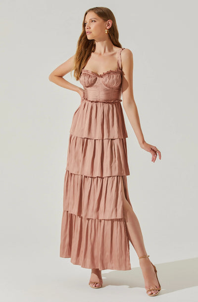 Tempany Tiered Pink Mauve Dress