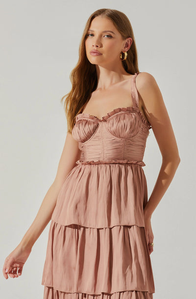 Tempany Tiered Pink Mauve Dress