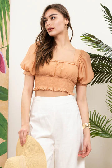 Yaman Orange Crop Top