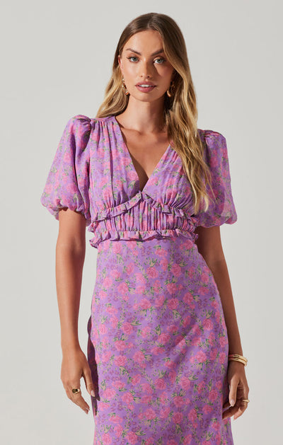 Esperanza Purple Pink Floral Dress