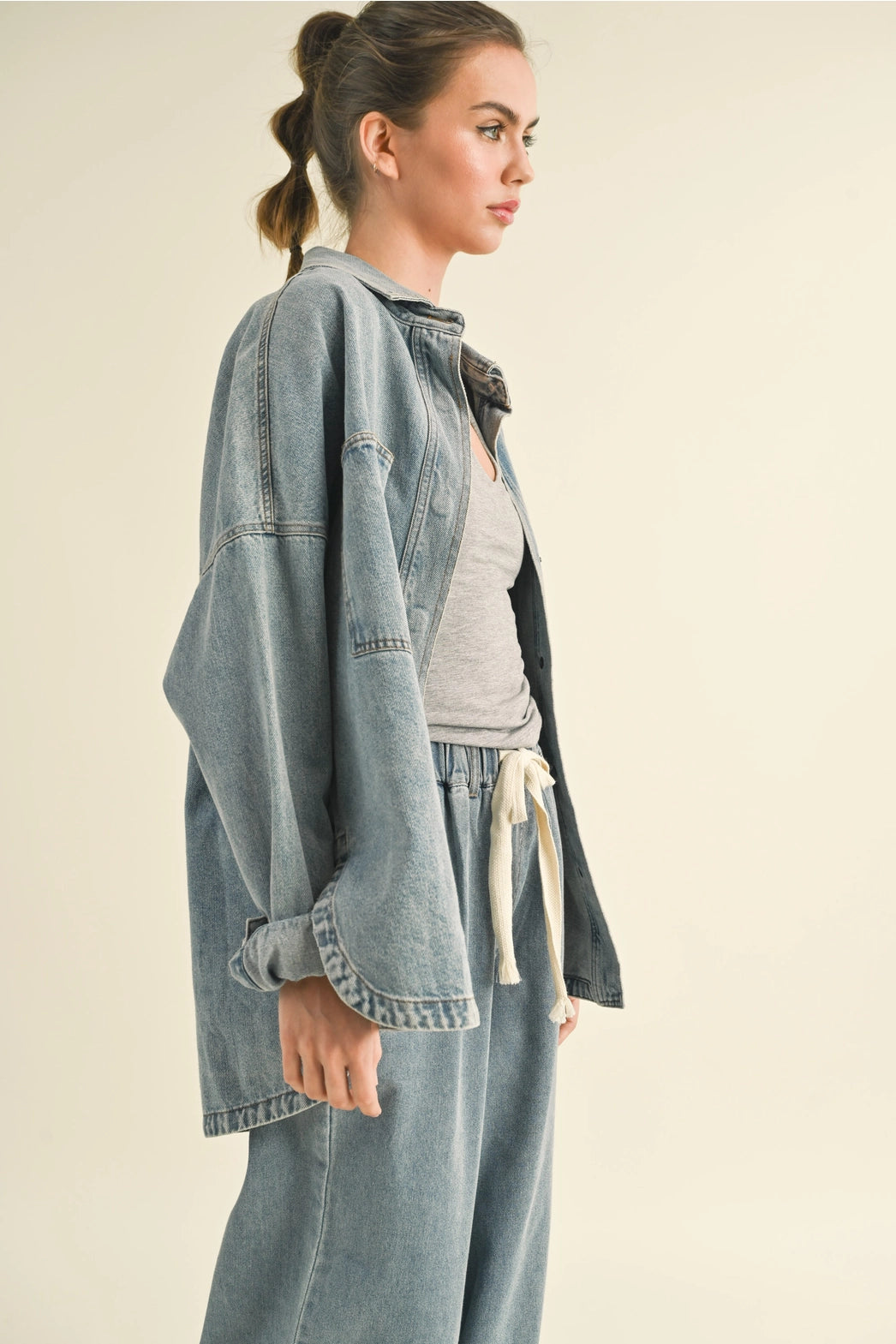 Lynn Washed Denim Shacket