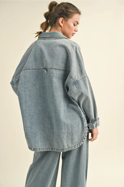 Lynn Washed Denim Shacket