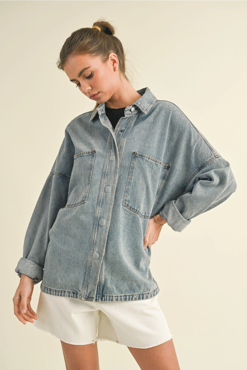 Lynn Washed Denim Shacket