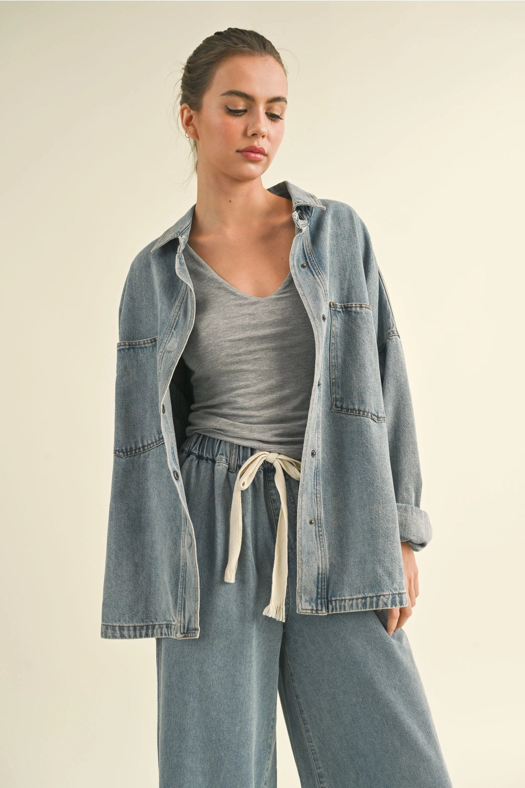 Lynn Washed Denim Shacket