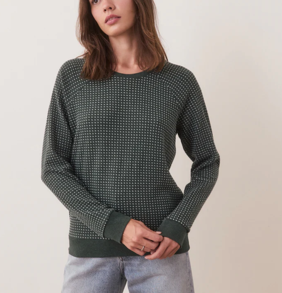 Daisy Textured Raglan Sweatshirt