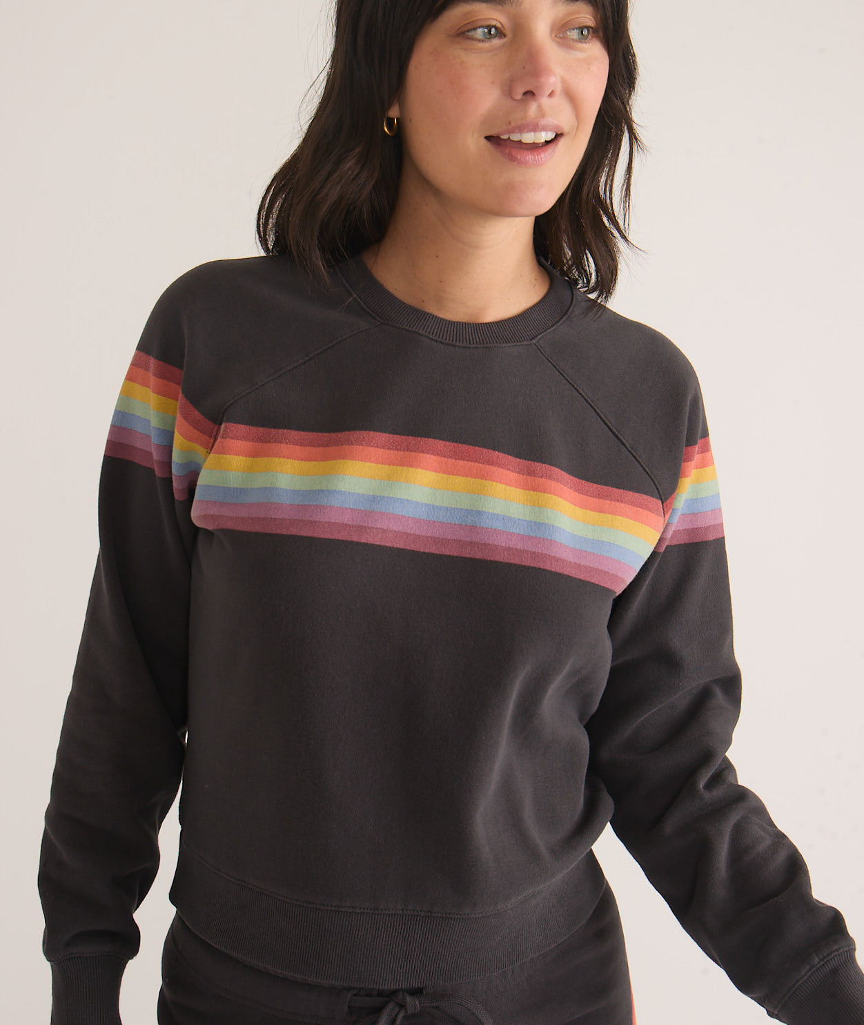 Anytime Black Stripe Sweatshirt