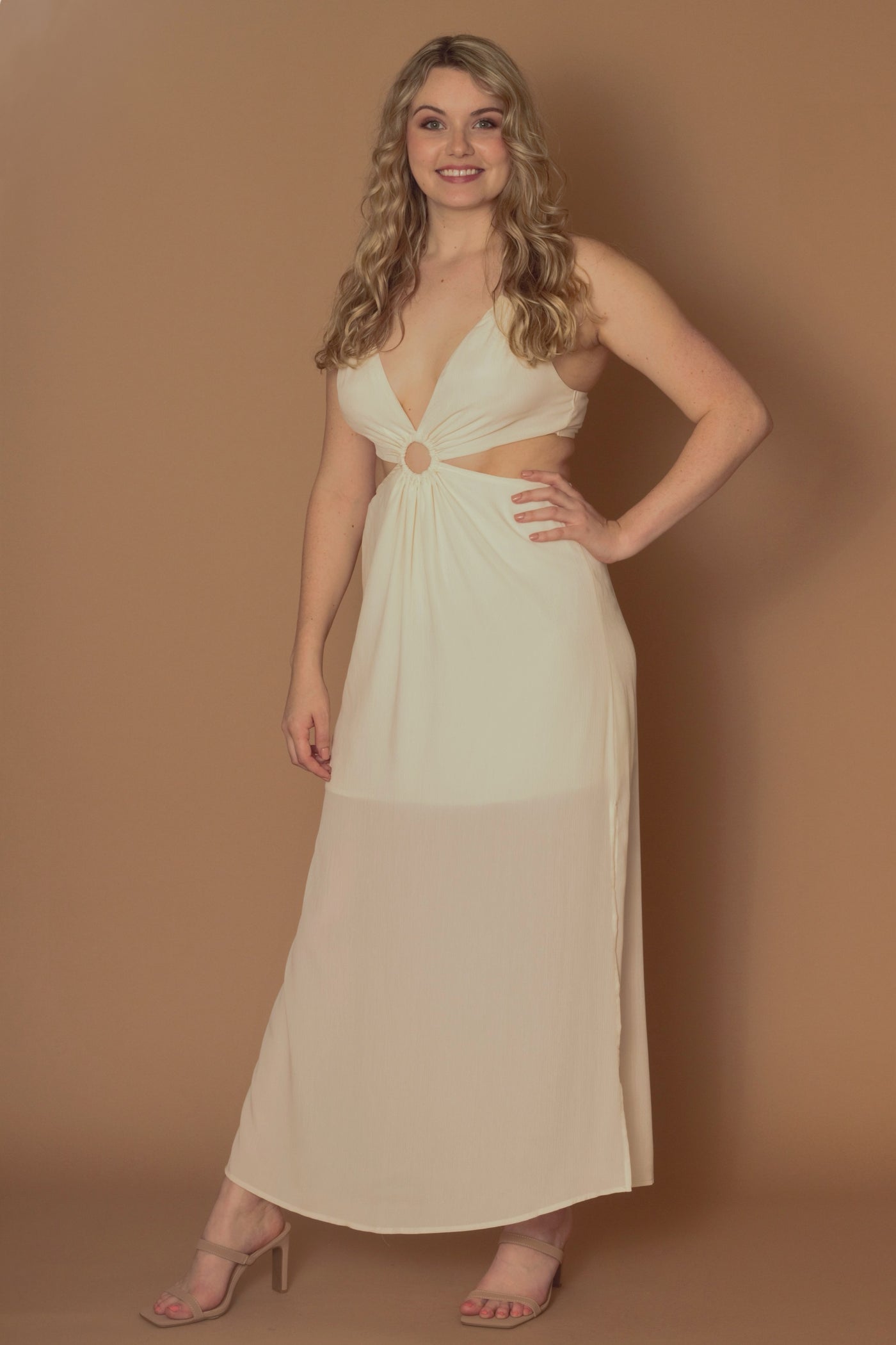 Zen Ivory Cutout Maxi Dress