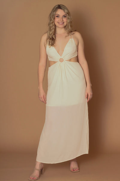 Zen Ivory Cutout Maxi Dress